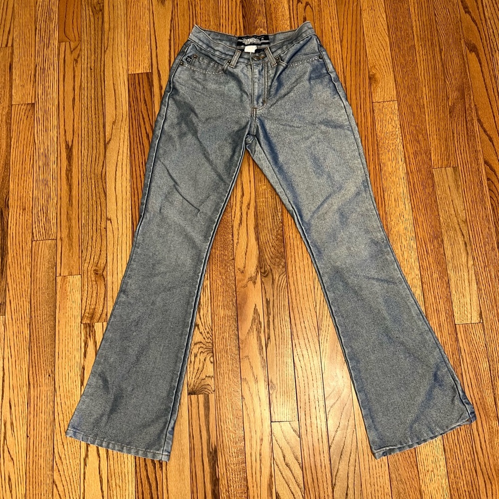 Tyte size 1 semi-flare jeans with a little shine